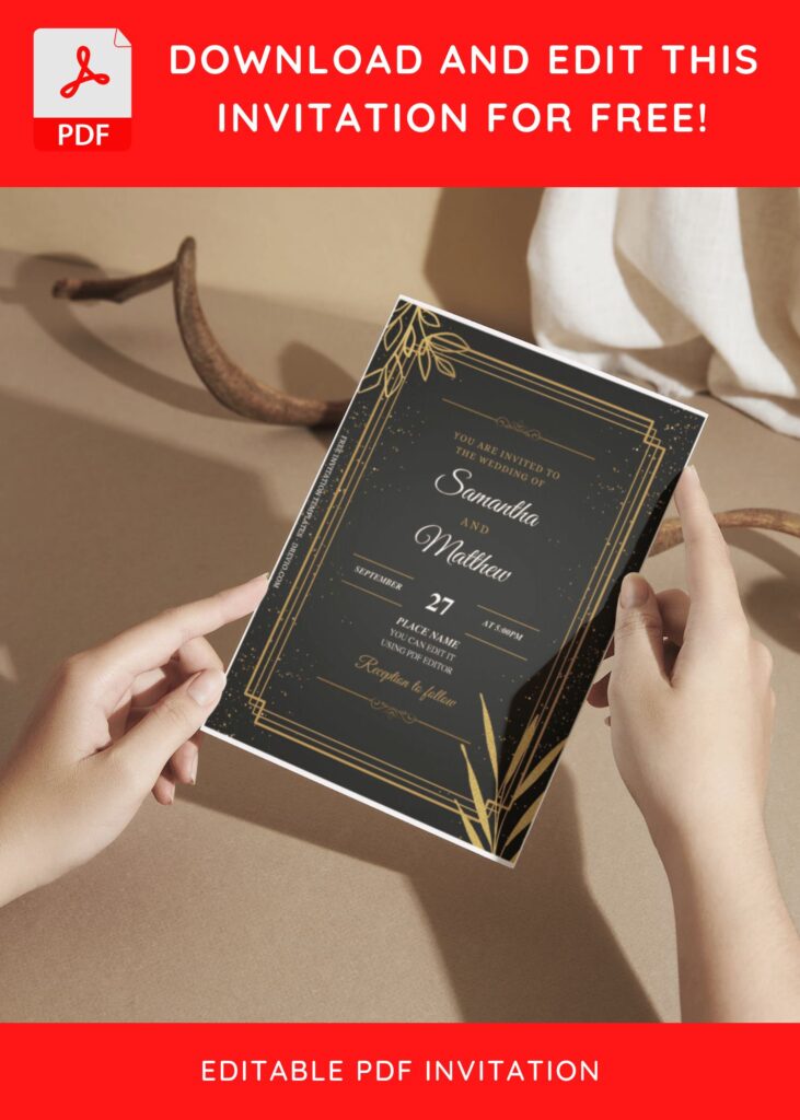 (Free Editable PDF) Luscious Magic Garden Wedding Invitation Templates F