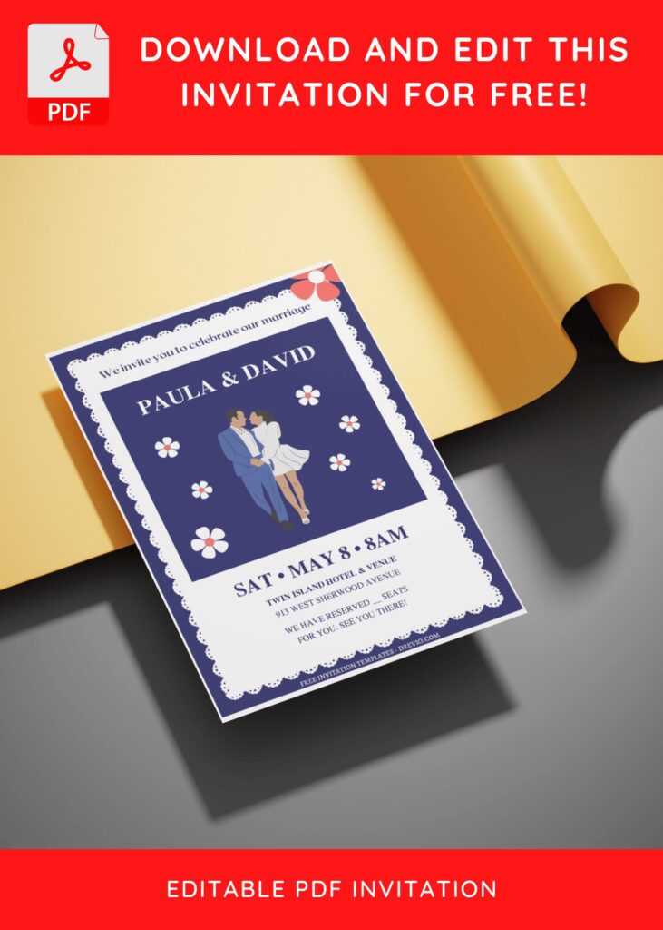 (Free Editable PDF) Cute And Unique Wedding Invitation Templates E