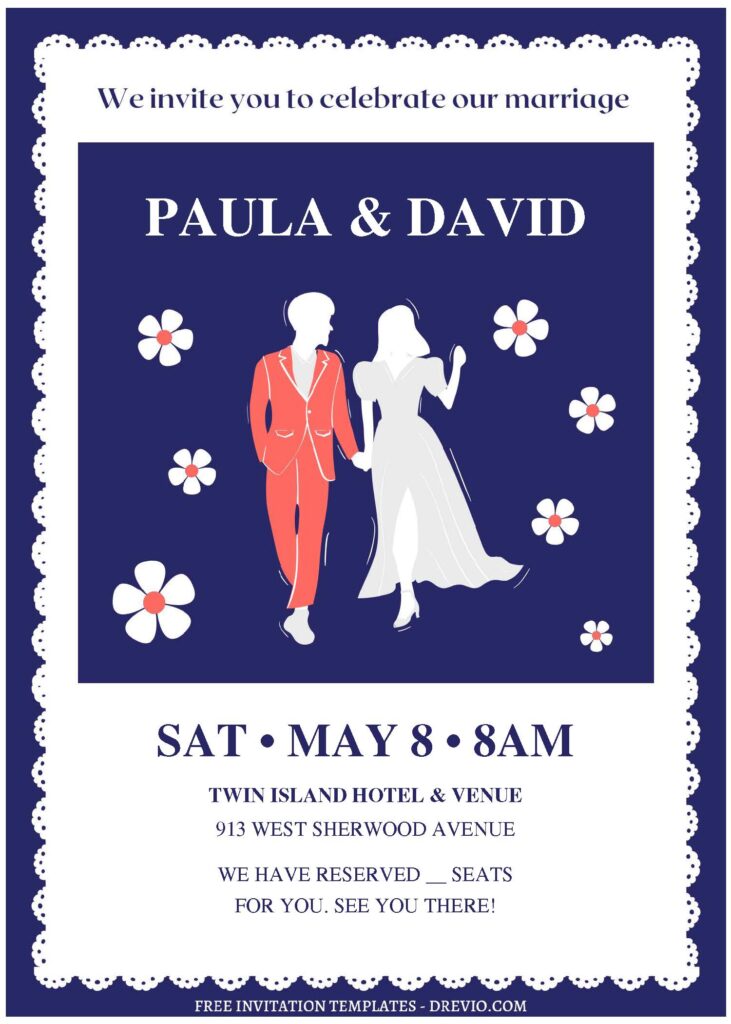 (Free Editable PDF) Cute And Unique Wedding Invitation Templates C
