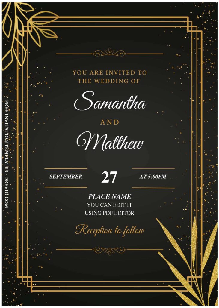 (Free Editable PDF) Luscious Magic Garden Wedding Invitation Templates B