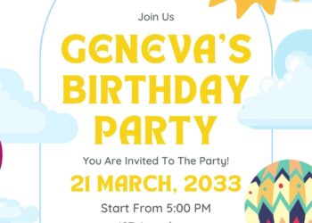 FREE Editable Hot Air Balloon Birthday Invitation