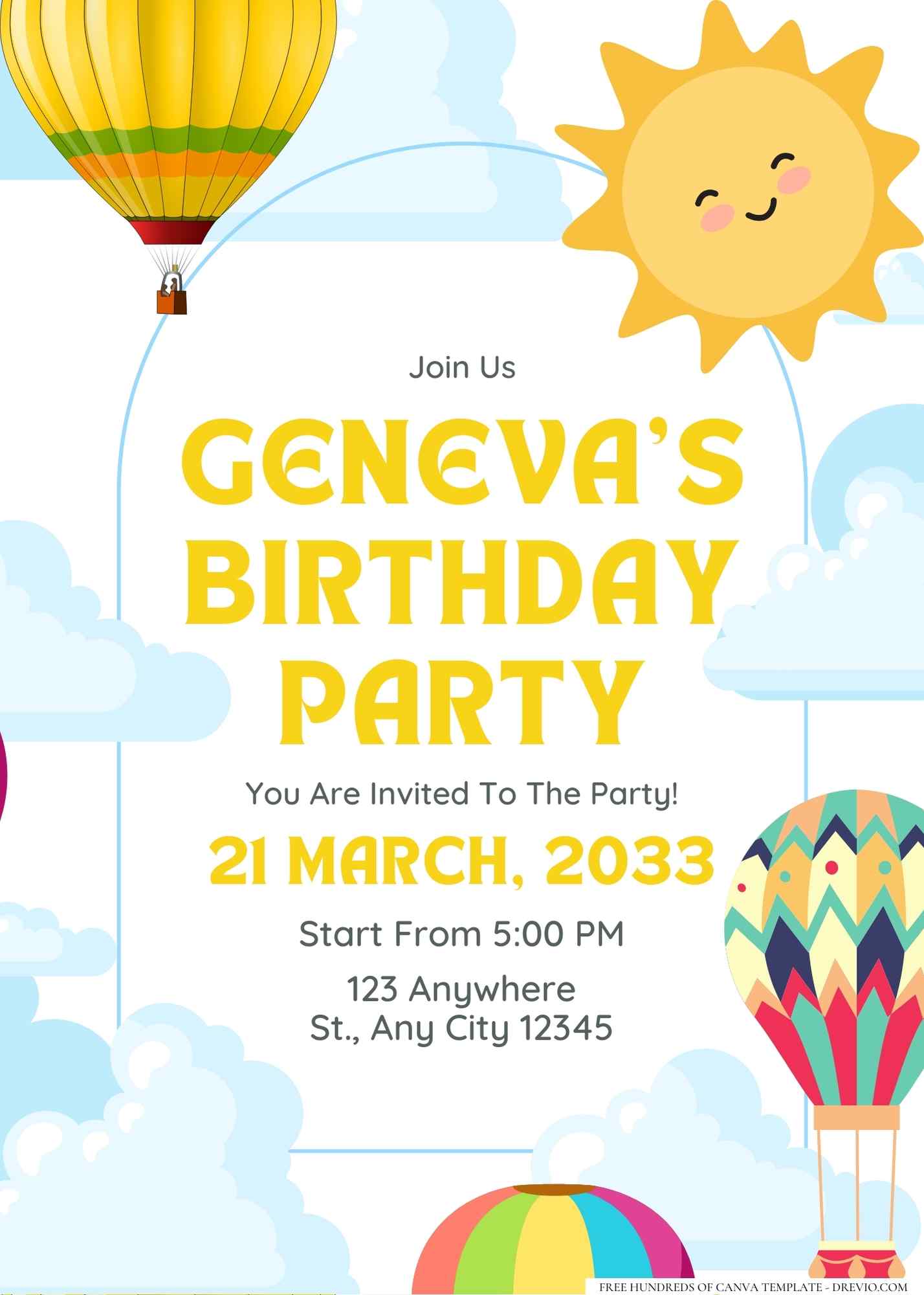 18+ Hot Air Balloon Birthday Invitation Templates