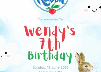 FREE Editable Peter Rabbit Birthday Invitation