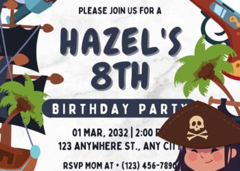 FREE Editable Pirates Birthday Invitation
