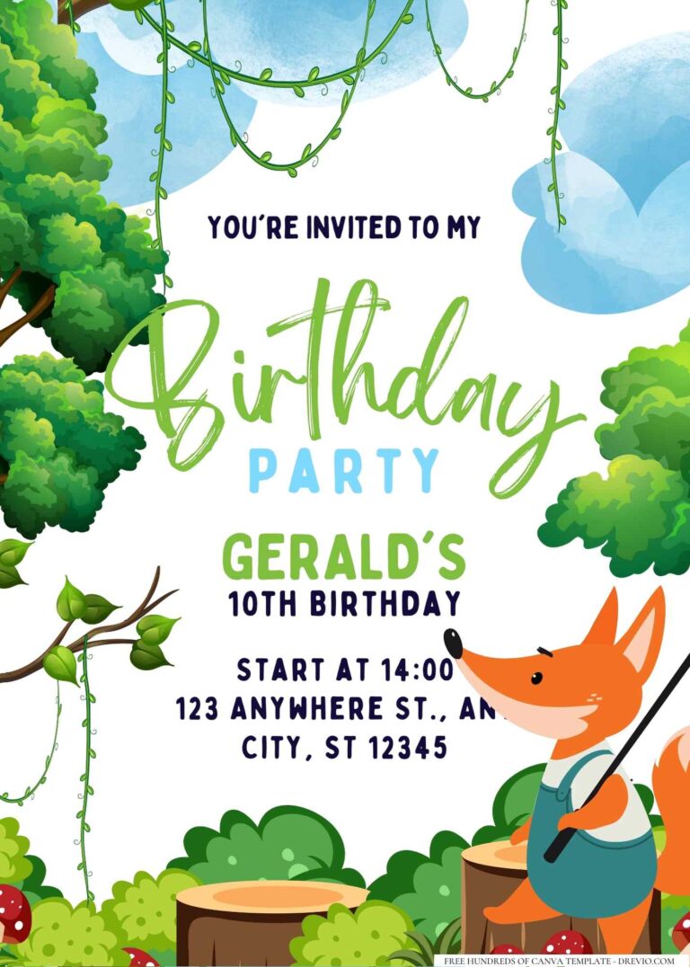 FREE Editable Safari Birthday Invitation