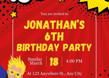FREE Editable Superhero Birthday Invitation