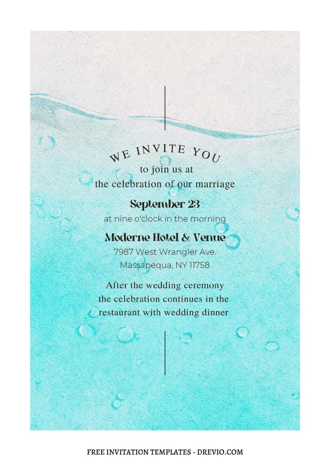 (Free Editable PDF) Beautiful Seaside Beach Wedding Invitation Templates