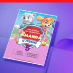 (Free Editable PDF) PAW Patrol Pink Adventure Birthday Invitation Templates