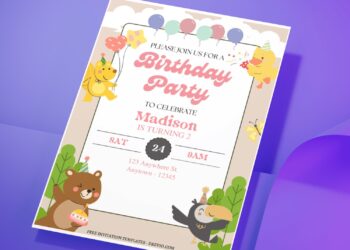 (Free Editable PDF) Party In The Jungle Birthday Invitation Templates