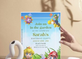 (Free Editable PDF) Calling All Gamers Super Mario Birthday Invitation Templates
