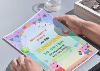 (Free Editable PDF) Oink-Oink Hooray! Peppa Pig Birthday Invitation Templates