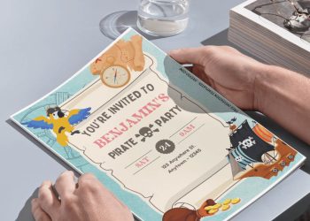 (Free Editable PDF) Swashbuckling Pirate Birthday Party Invitation Templates
