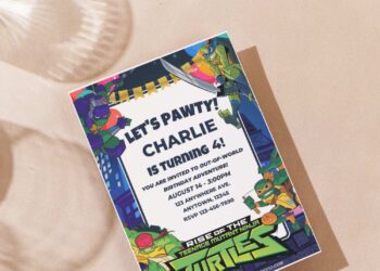 (Free Editable PDF) Slice, Dice & Party Nice TMNT Birthday Invitation Templates G