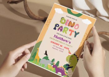 (Free Editable PDF) Rumble In The Jungle Dinosaur Birthday Invitation Templates