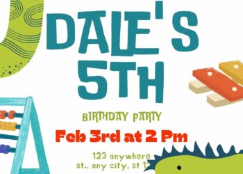FREE Editable ABC and 123 Birthday Invitation