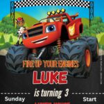 FREE Blaze And Monster Machines Birthday Invitation Templates