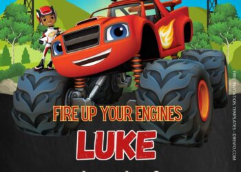 FREE Blaze And Monster Machines Birthday Invitation Templates One