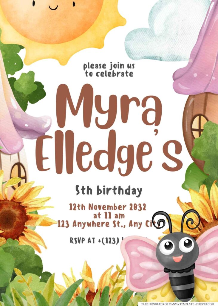 FREE Editable Butterfly Birthday Invitation