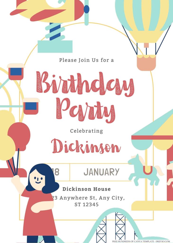 FREE Editable Carnival Party Birthday Invitation