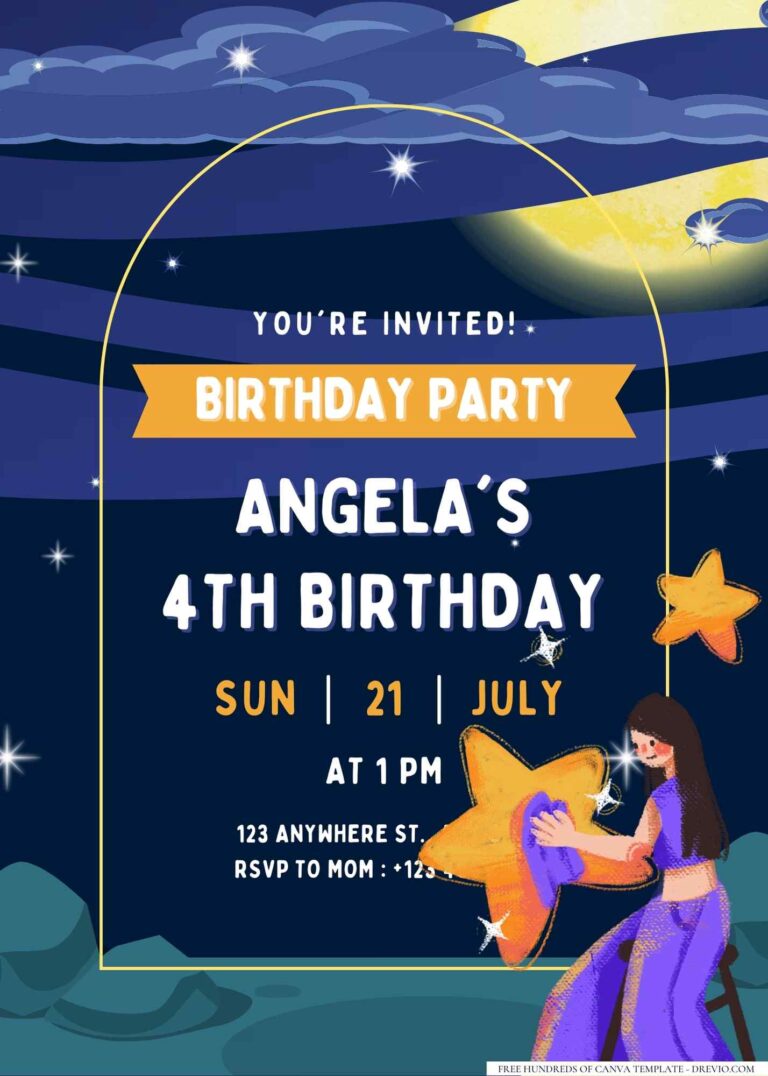 FREE Editable Catching Star Birthday Invitation