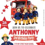 FREE Fireman Sam Birthday Invitation Templates