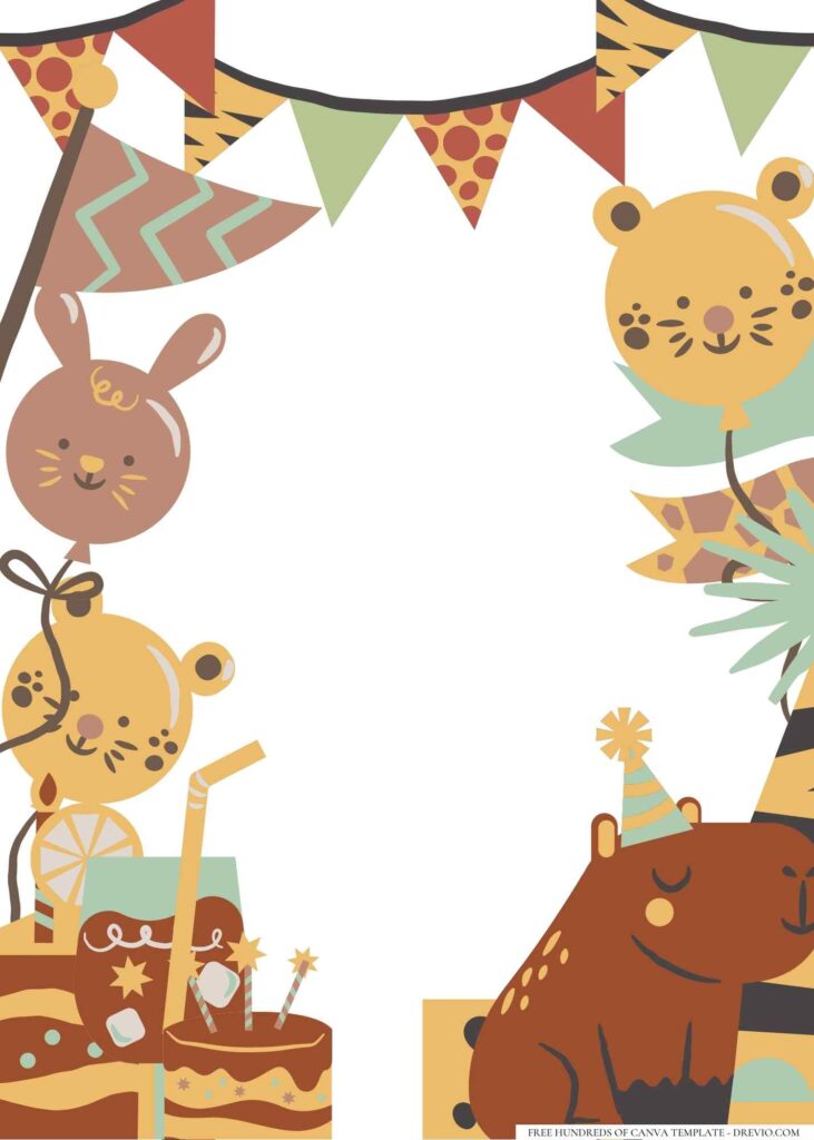 FREE Haanddrawn Cute Animal Canva Templates 8