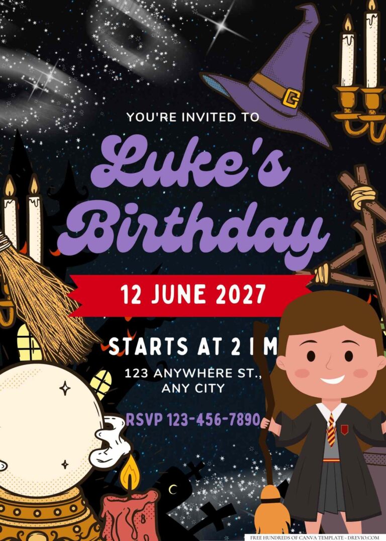 FREE Editable Harry Potter Birthday Invitation