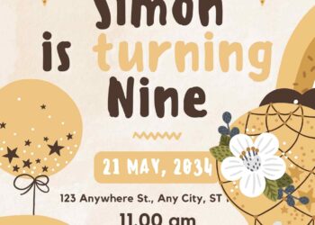FREE Editable Hot Air Balloon Adventure Birthday Invitation