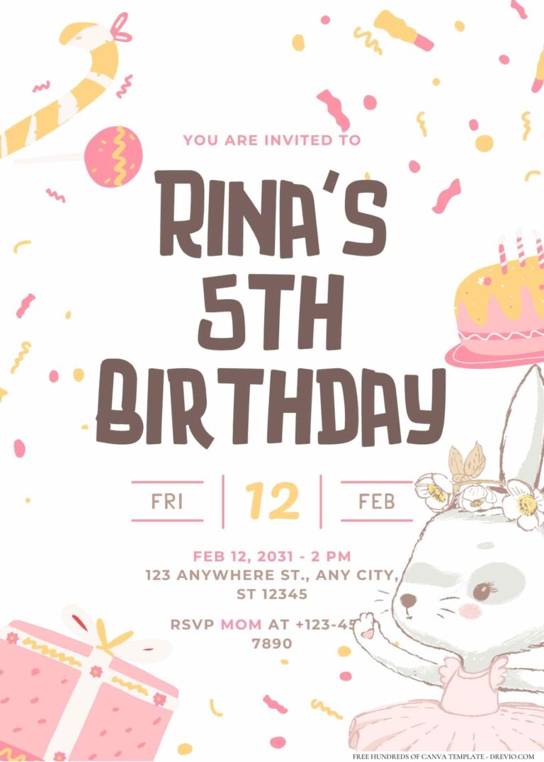 FREE Editable Little Ballerina Birthday Invitation