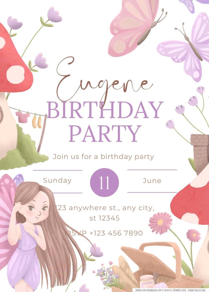 FREE Little Purple Fairy Canva Templates 7