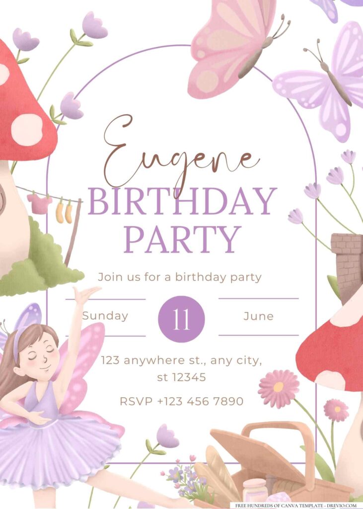 FREE Little Purple Fairy Canva Templates 9