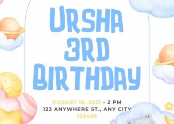 FREE Editable Moonlight and Stars Birthday Invitation
