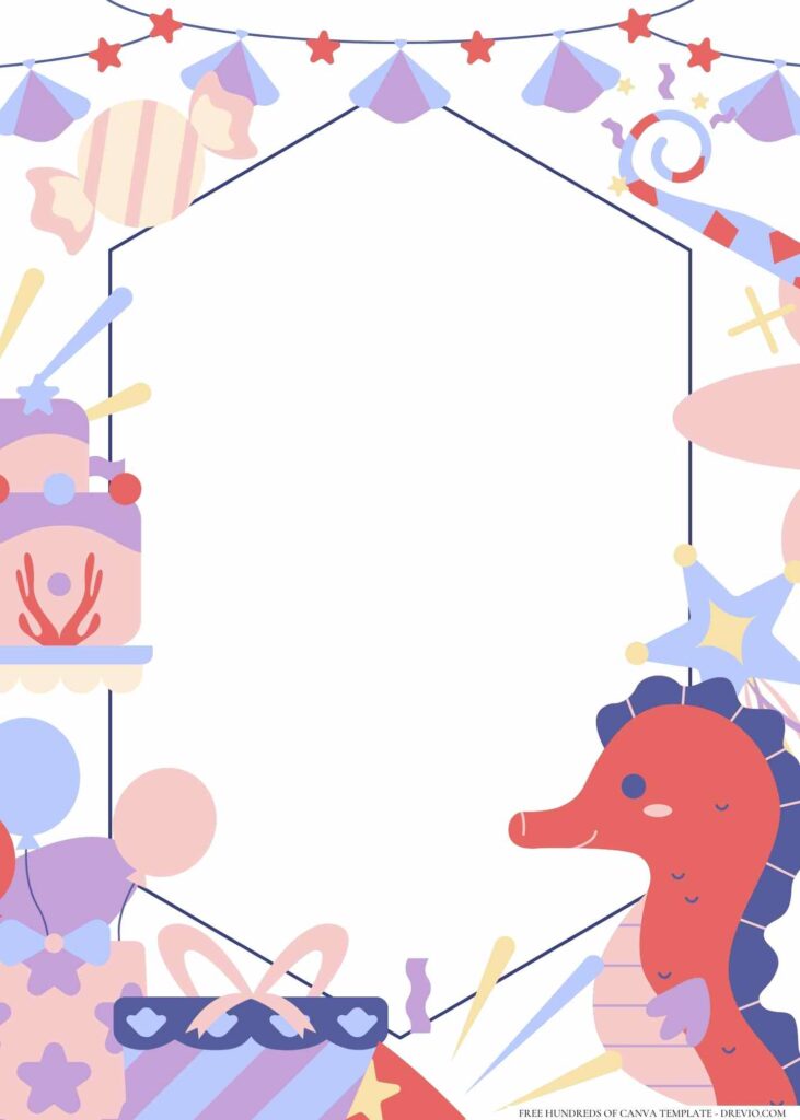 FREE Simple Cute Sea Animals Canva Templates 6