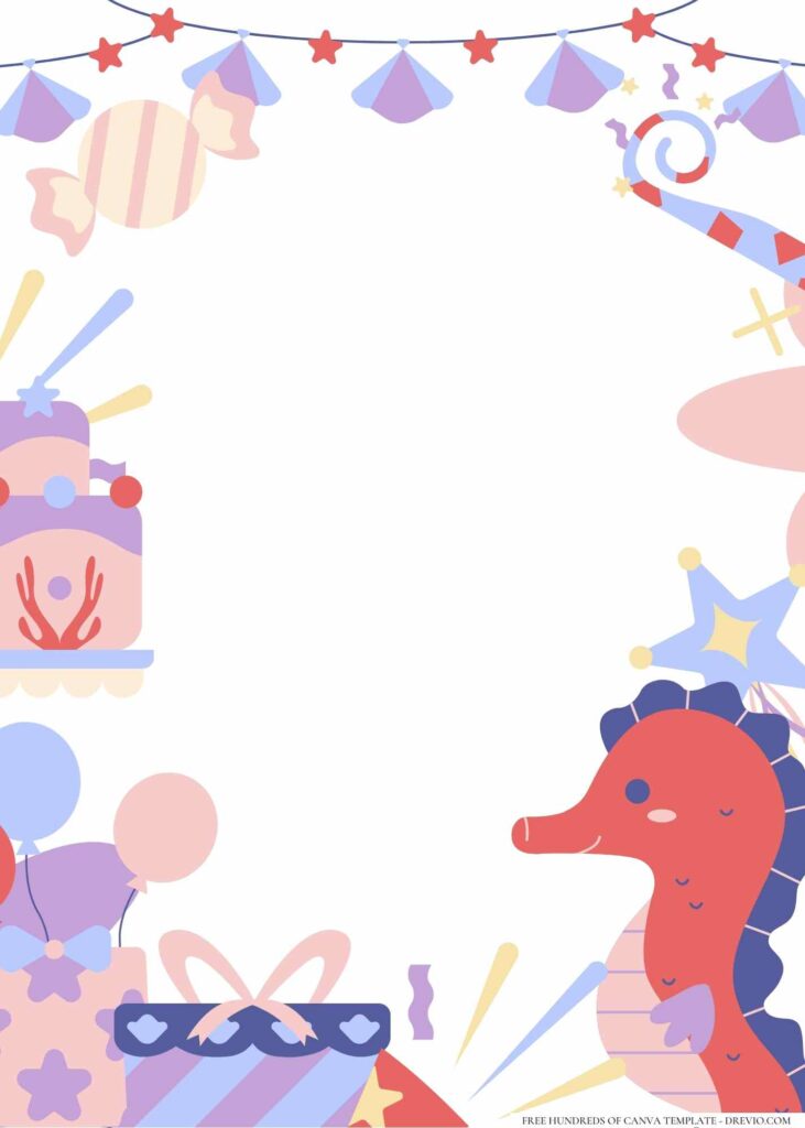 FREE Simple Cute Sea Animals Canva Templates 8