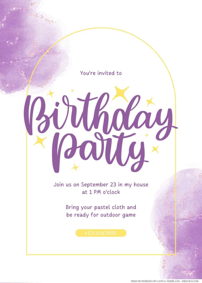 FREE Editable Watercolor Birthday Invitation