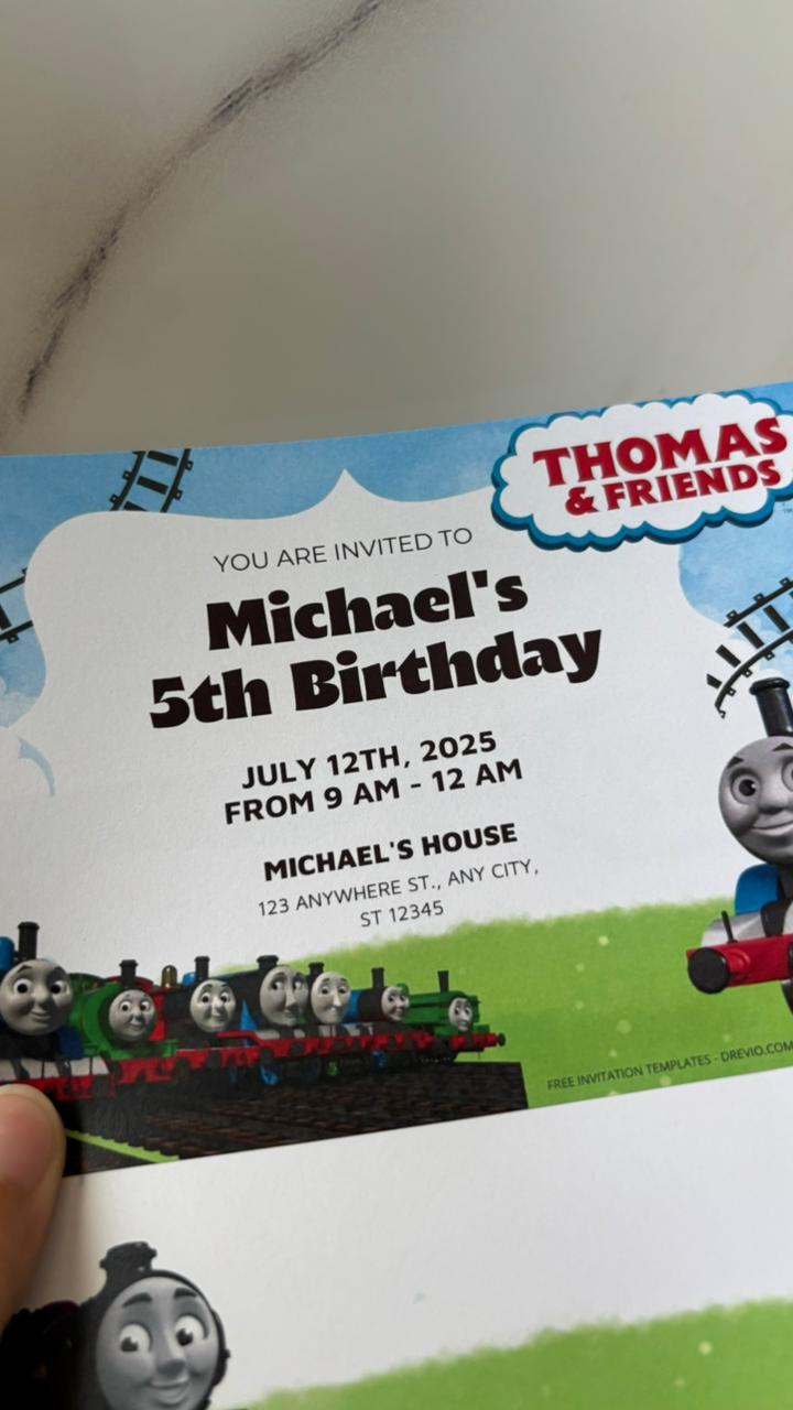 Thomas and Friends Birthday Invitations