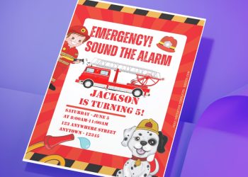 (Free Editable PDF) Blazing Fun Firefighter Birthday Invitation Templates