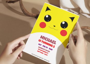 (Free Editable PDF) Lovely Pokemon Faces Birthday Invitation Templates with adorable Pikachu face