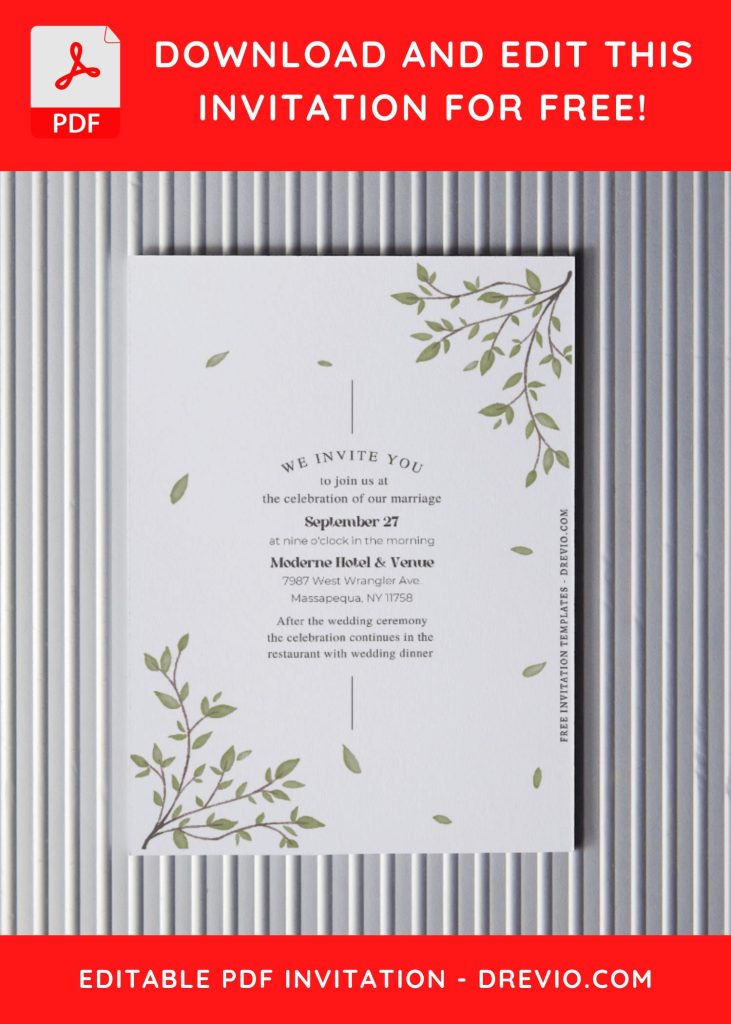 (Free Editable PDF) Bohemian Bliss Wedding Invitation Templates