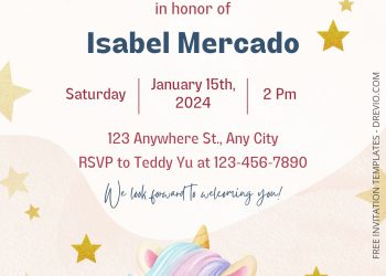 FREE Funky Unicorn Baby Shower Invitation Templates