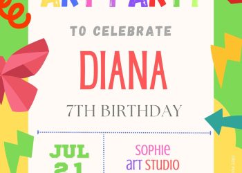 FREE Art & Craft Birthday Invitation Templates