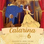 FREE Beauty & The Beast Birthday Invitation Templates