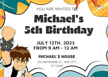 FREE Ben10 Birthday Invitation Templates
