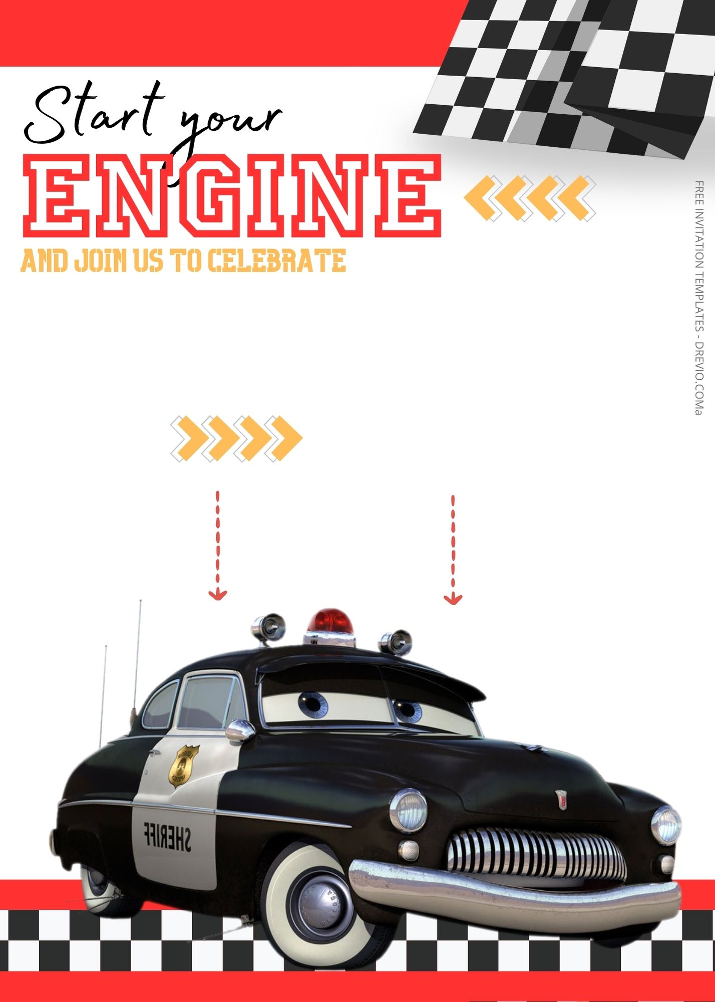 FREE Cars Birthday Invitation Templates