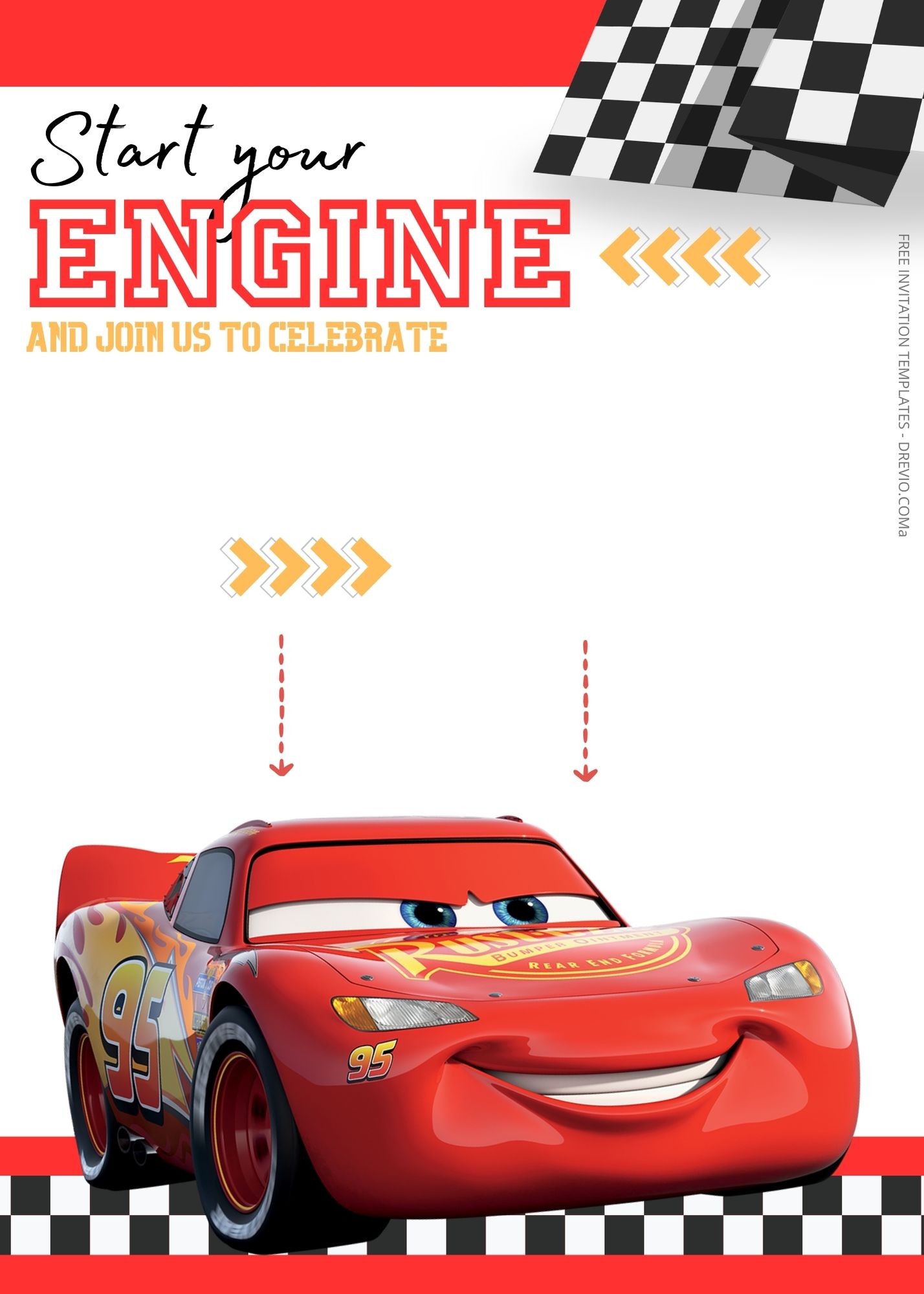 FREE Cars Birthday Invitation Templates