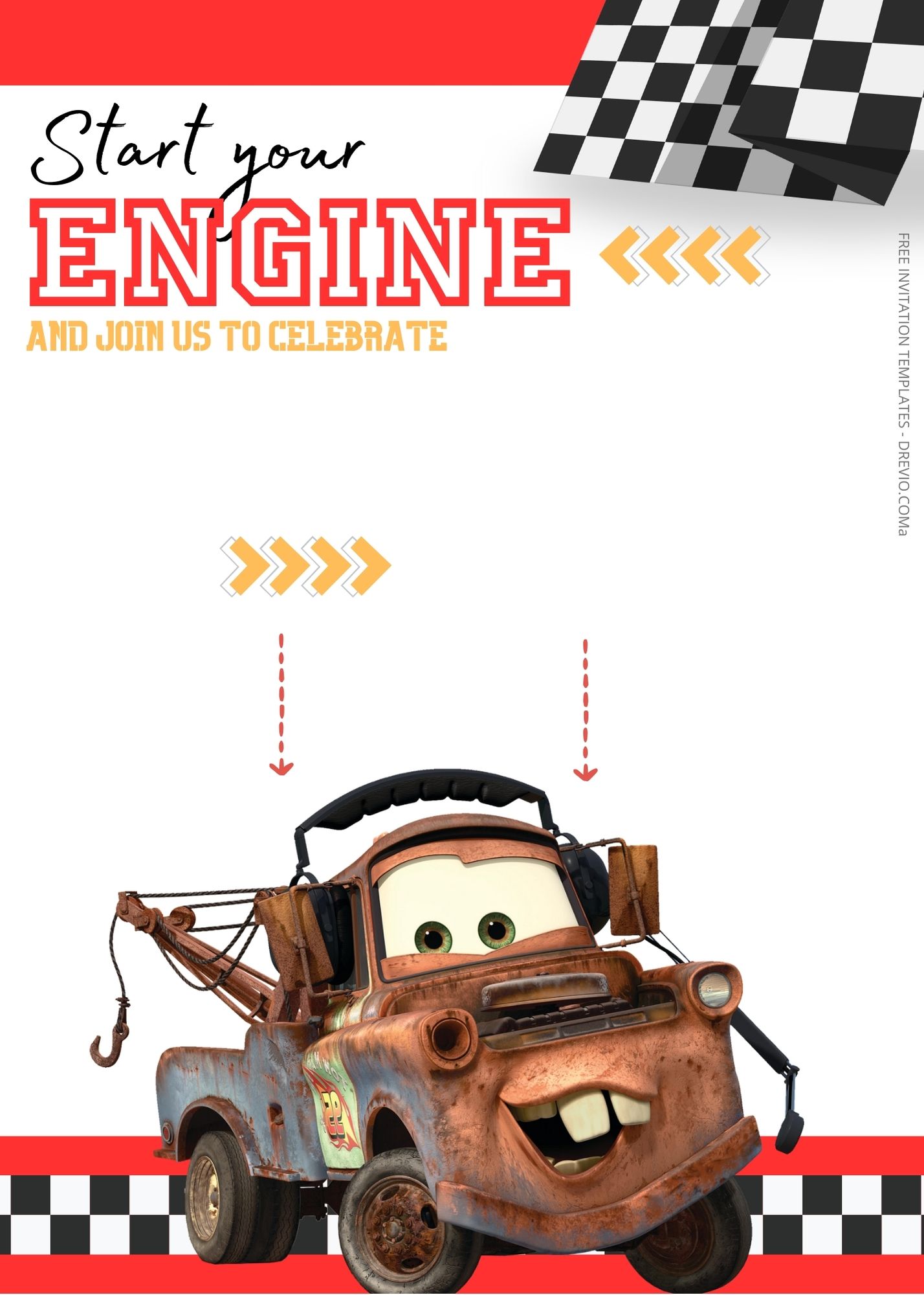 FREE Cars Birthday Invitation Templates