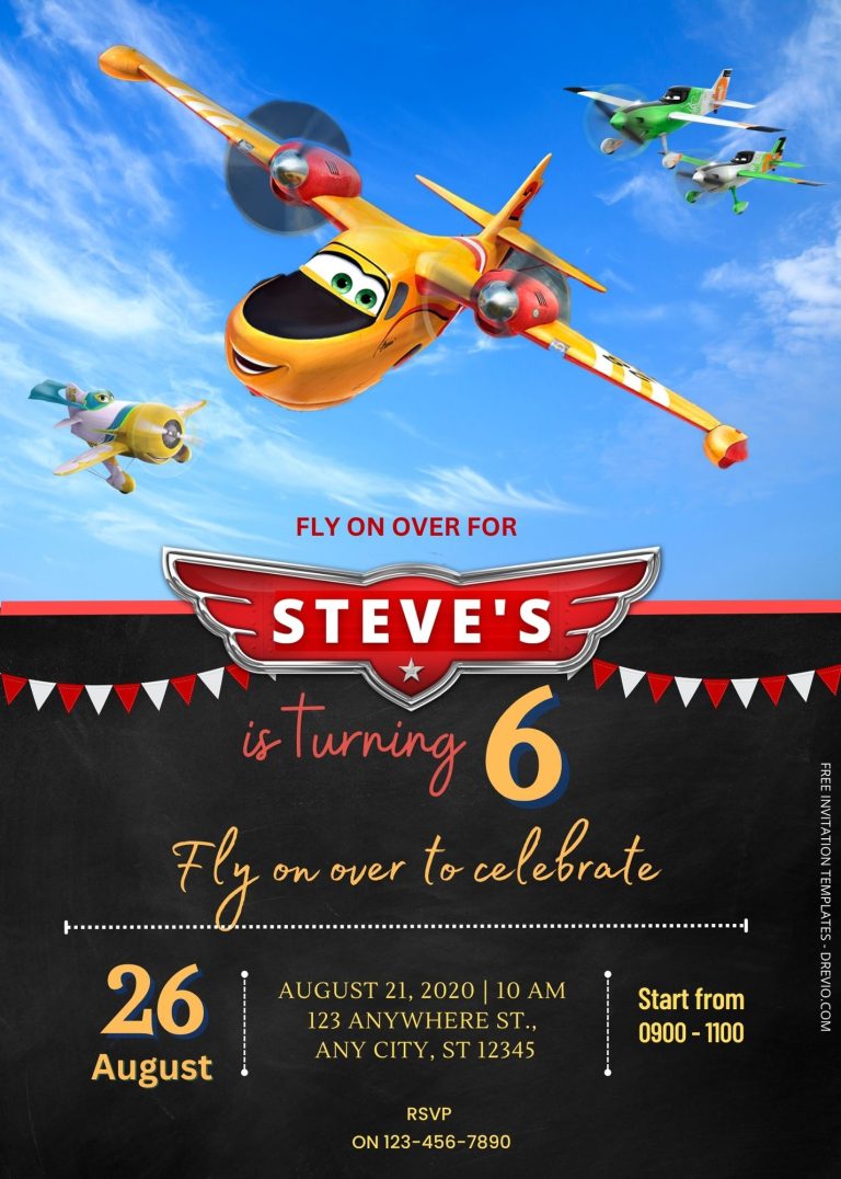 FREE Disney Planes Birthday Invitation Templates