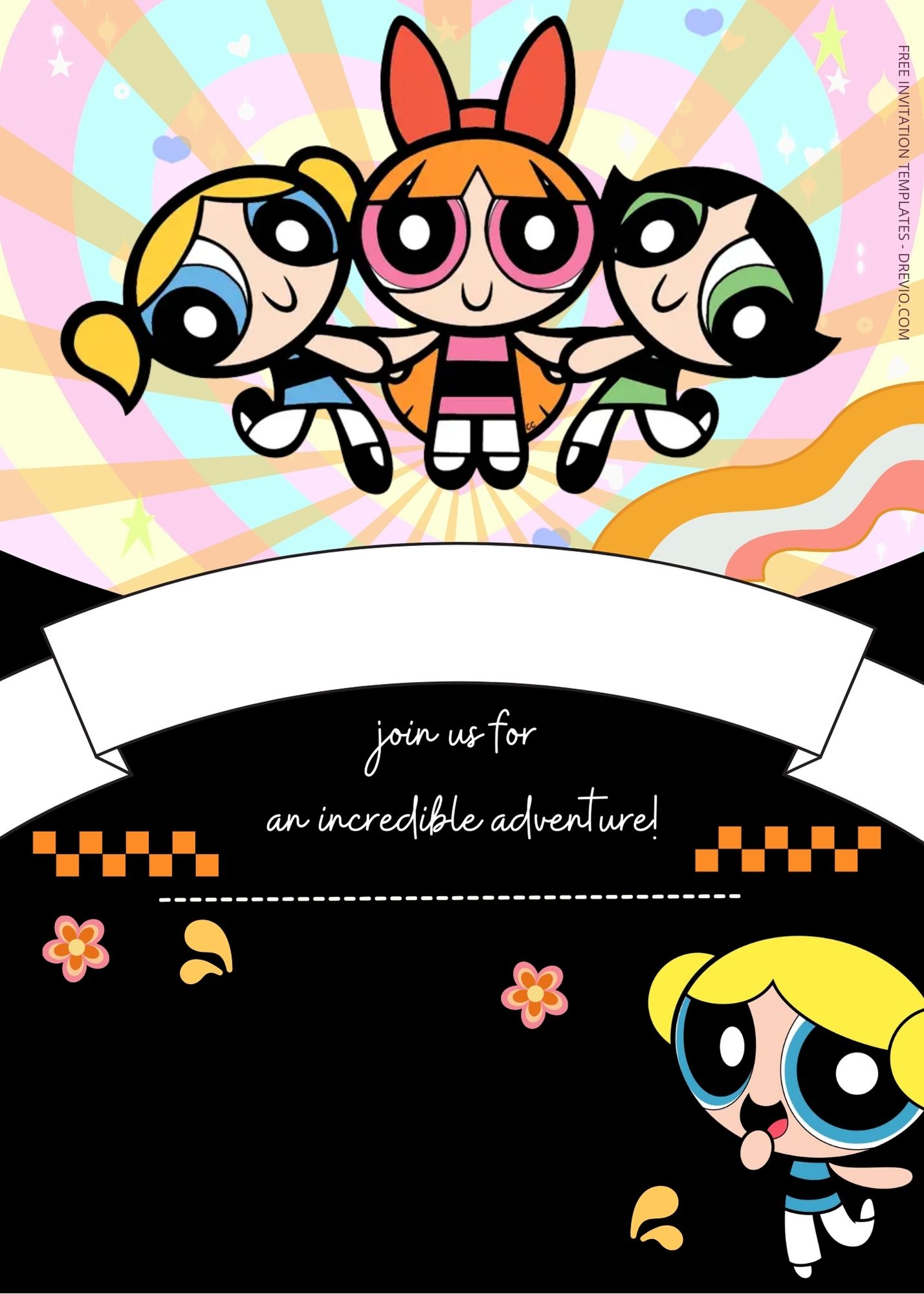 FREE PowerPuff Girls Birthday Invitation Templates