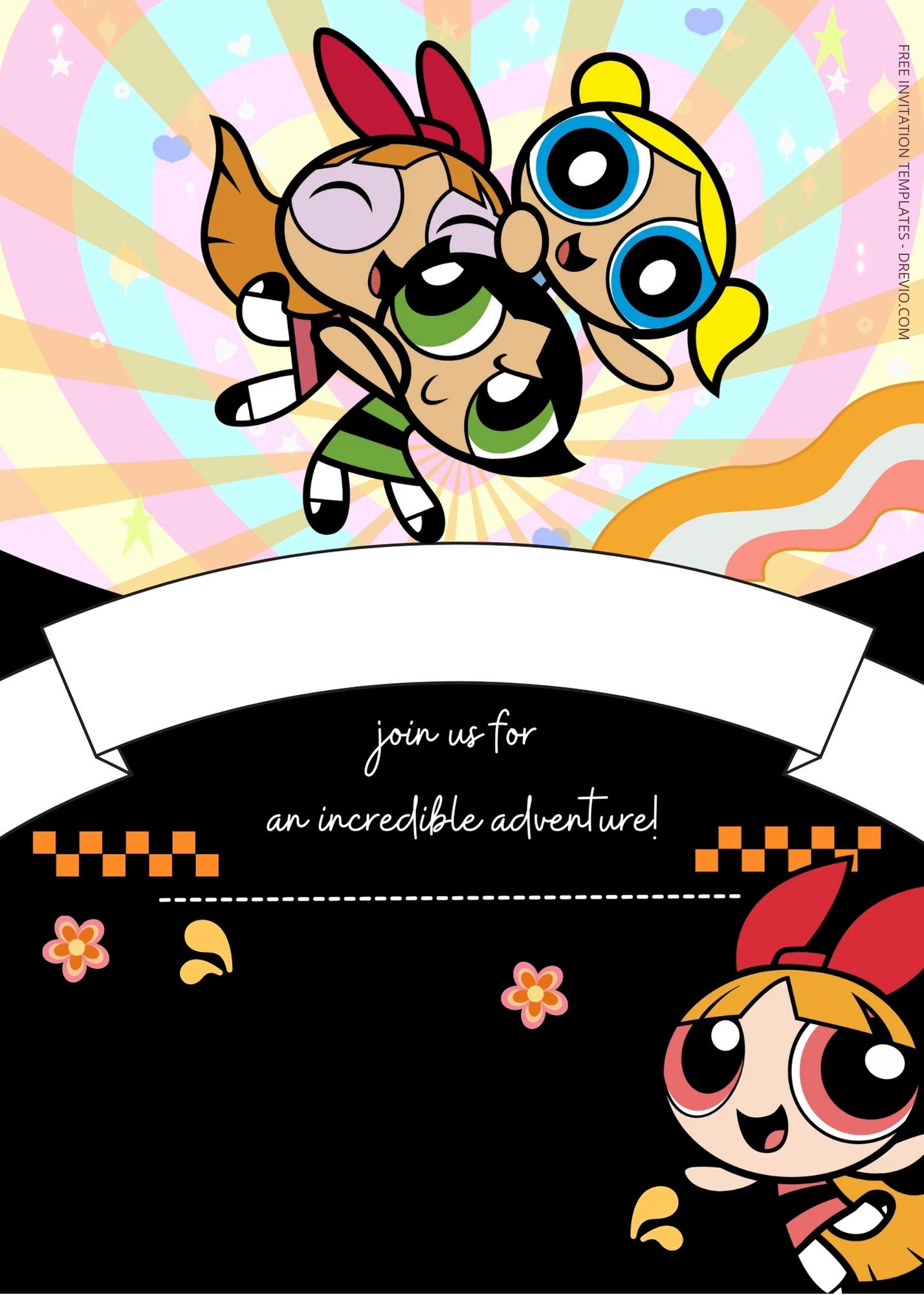 FREE PowerPuff Girls Birthday Invitation Templates