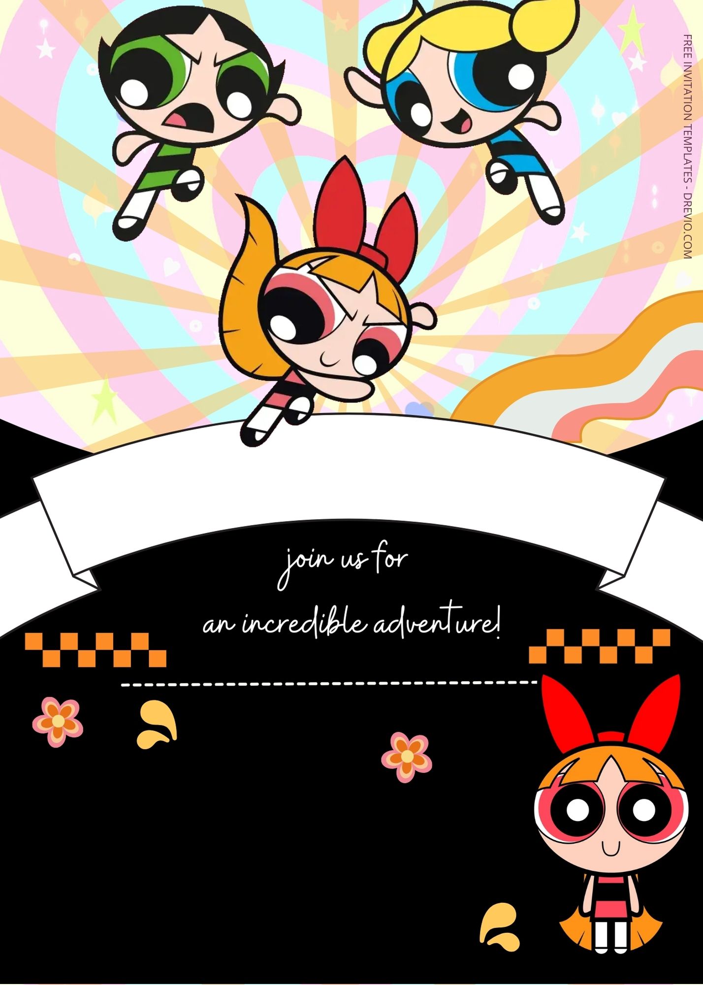 FREE PowerPuff Girls Birthday Invitation Templates